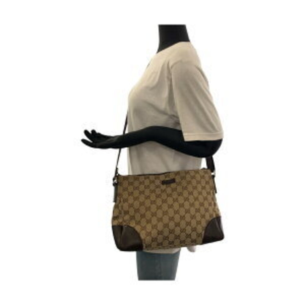 Gucci bag Beige shoulder brown canvas messenger Tan GG - Picture 7 of 10